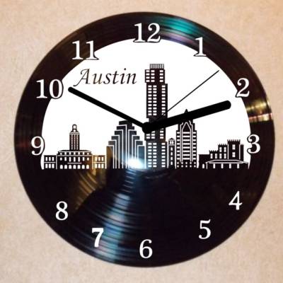 Austin Wanduhr Schallplattenuhr Schallplatte Wanduhr Vinyl