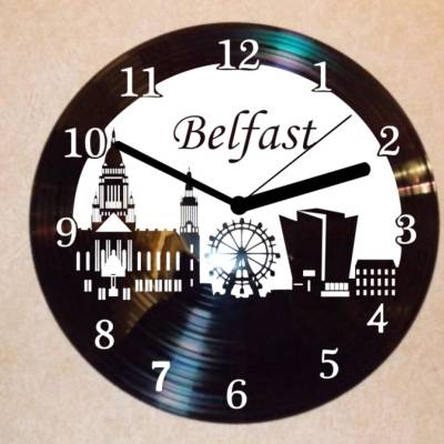 Belfast Wanduhr Schallplattenuhr Schallplatte Wanduhr Vinyl