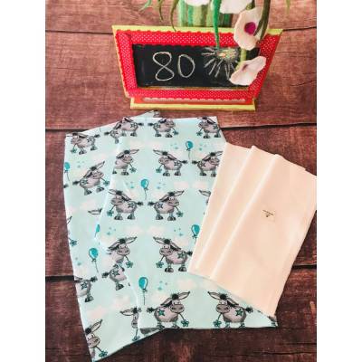 NÄHPAKET für eine HOSE: Esel Donkey Lou mint * Gr. 80 * Babyhose * Kinderhose * bequeme Mitwachspumphose * DIY Nähset