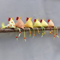 Hühner, Osterdeko, 6 St. Stoffhühner