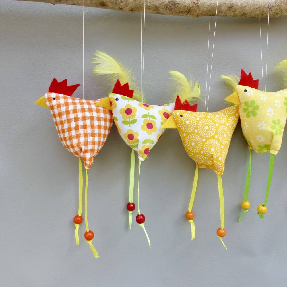Hühner, Osterdeko, 6 St. Stoffhühner Bild 5