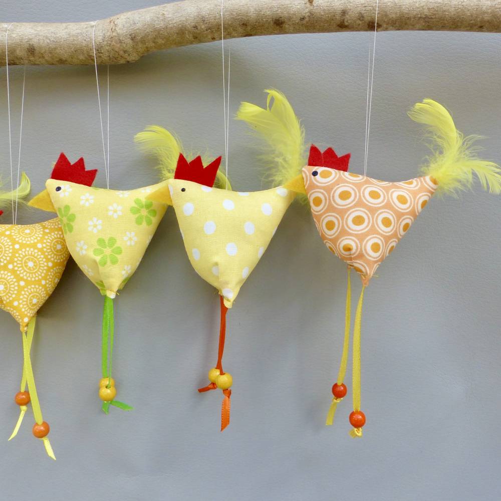 Hühner, Osterdeko, 6 St. Stoffhühner Bild 6