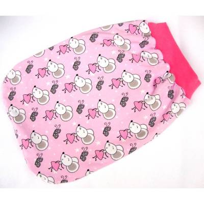 Strampelsack Pucksack Schlafsack Mäuschen Schmetterling Sterne rosa – Babys 0-6 Monate