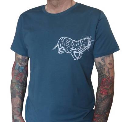 Nacktmull, Bio Fairtrade T-Shirt Männer, Biobaumwolle, Männershirt mit Handsiebdruck.