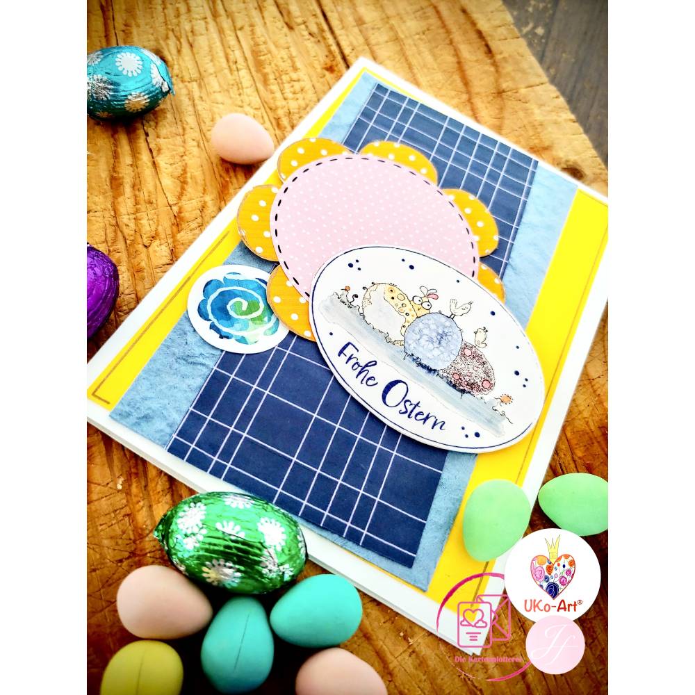 Digistamps Ostern Osterhase "Flowerbunny", basteln Scrapbook, DIY Karten