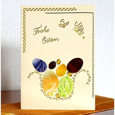 Originelle Osterkarte als Unikat mit Encaustic-Malerei