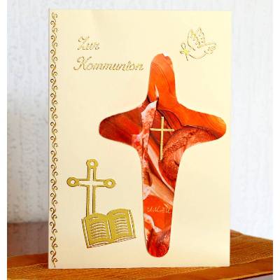 Kommunionkarte  - Unikat mit Encaustic-Malerei