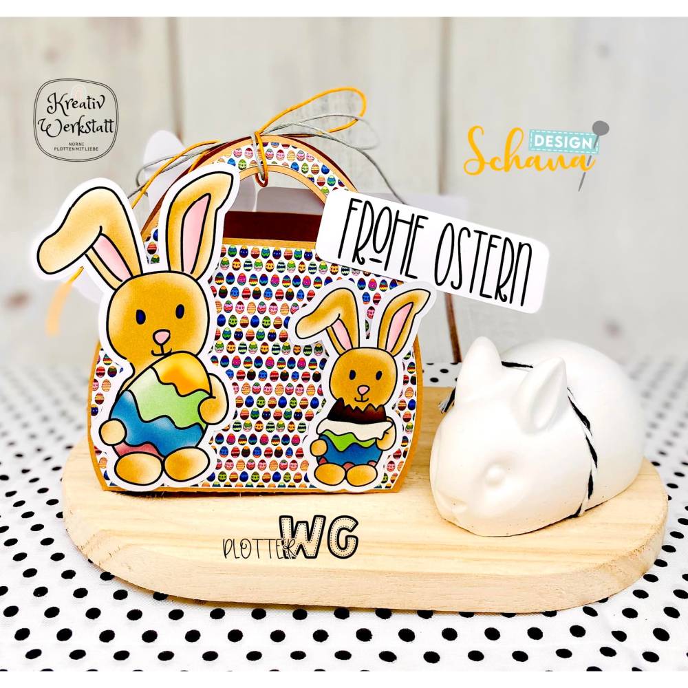 Ostern Osterhase Set Digistamps und Digipaper Plotterdatei Scrapbooking Basteln zu Ostern PNG JPG SVG Bild 3