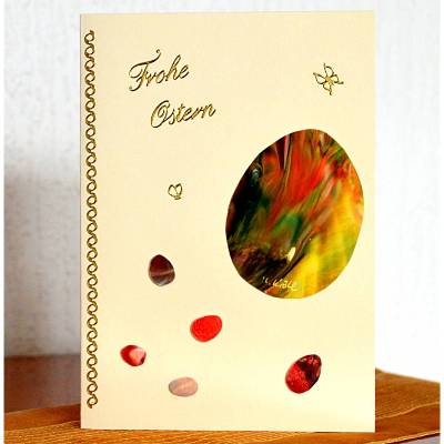 Wunderschöne Osterkarte als Unikat mit Encaustic-Malerei