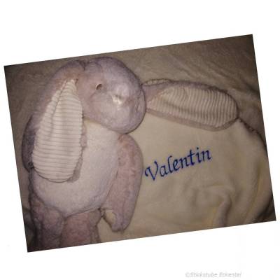 Decken mit Namen und Hase