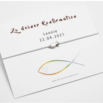 Armband Konfirmation Mädchen Jungs mit personalisierter Karte Geschenk