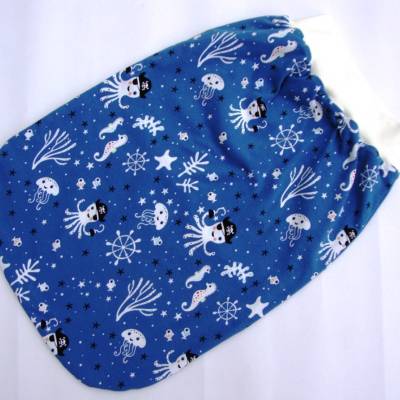 Strampelsack Pucksack Schlafsack maritim – Piraten Krake Seepferdchen für Babys 0-6 Monate – Jersey, Unisex, Geschenk Geburt