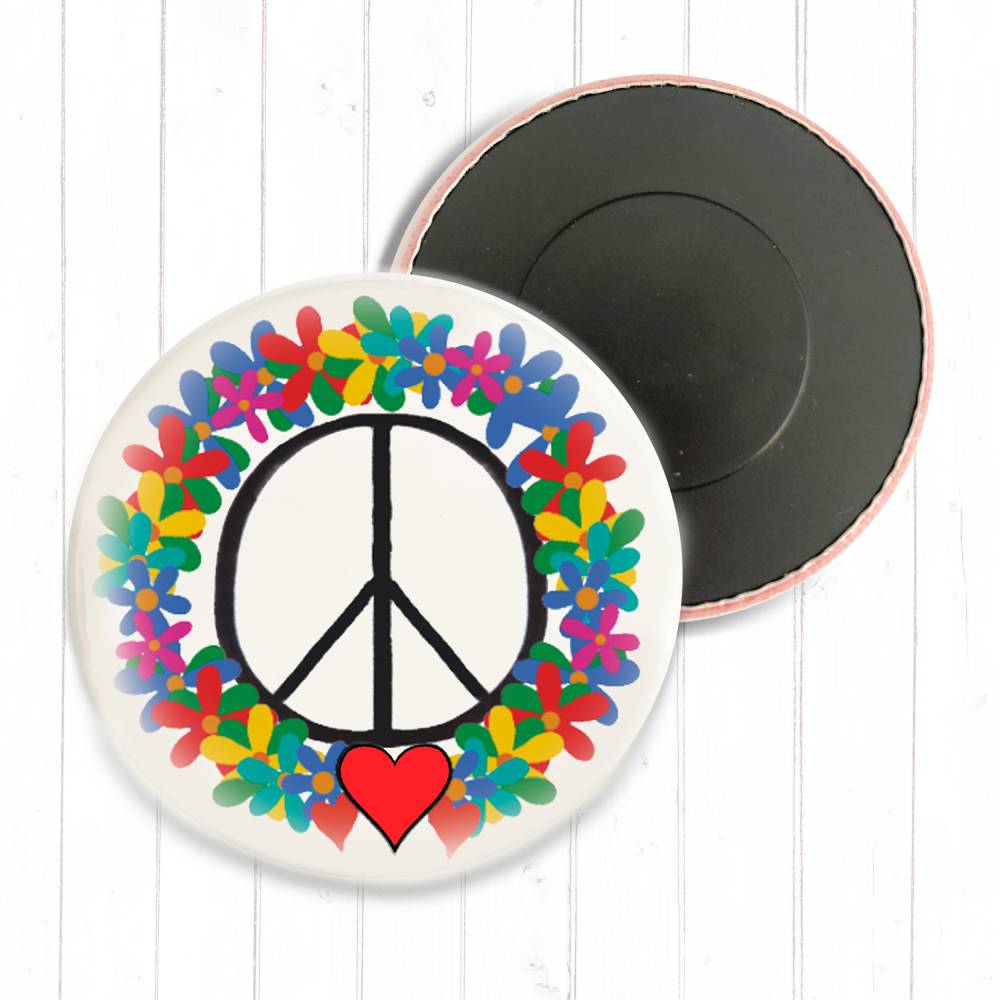 Charity Friedenszeichen Blumenkranz Magnet Bild 1