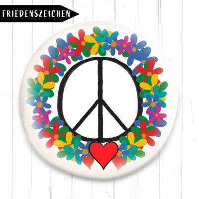 Charity Friedenszeichen Blumenkranz Magnet