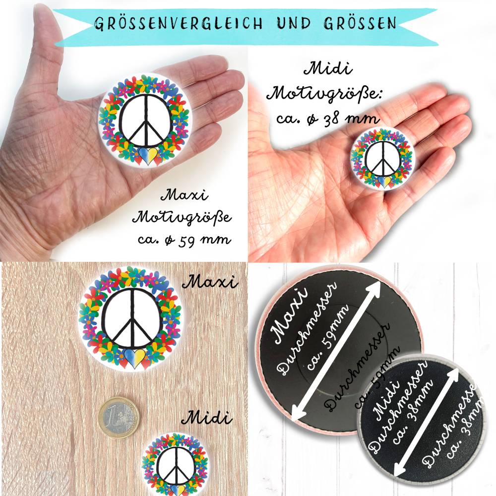 Charity Friedenszeichen Blumenkranz Magnet Bild 7