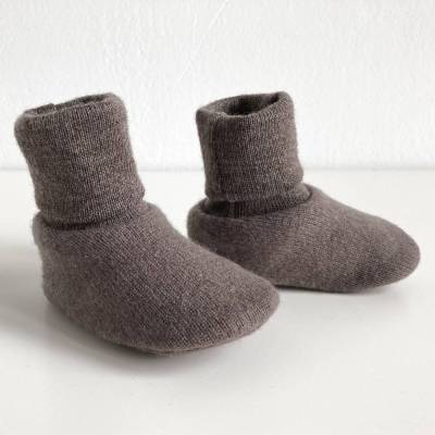 Babyschuhe Kaschmir Merinowolle braun Upcycling Neugeborenenschuhe Erstlingsschühche