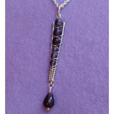 Einzigartiger Anhänger in Silber mit Amethyst