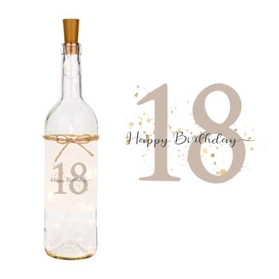 Geburtstagsgeschenk, Personalisiertes Flaschenlicht mit Zahl zum Geburtstag, Happy Birthday Geschenk