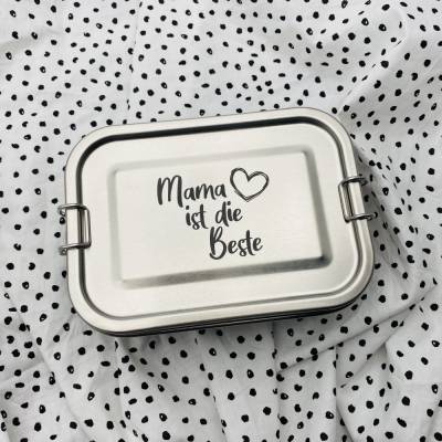 personalisierte Brotdose aus Edelstahl | individuelles Geschenk für die Mama oder Ehefrau zum Geburtstag 