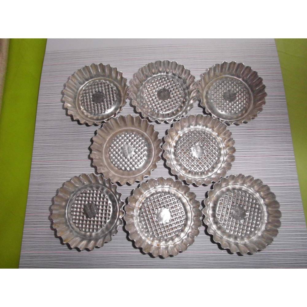 Kleine Tarteförmchen aus Metall Vintage aus den 1980er Jahren
