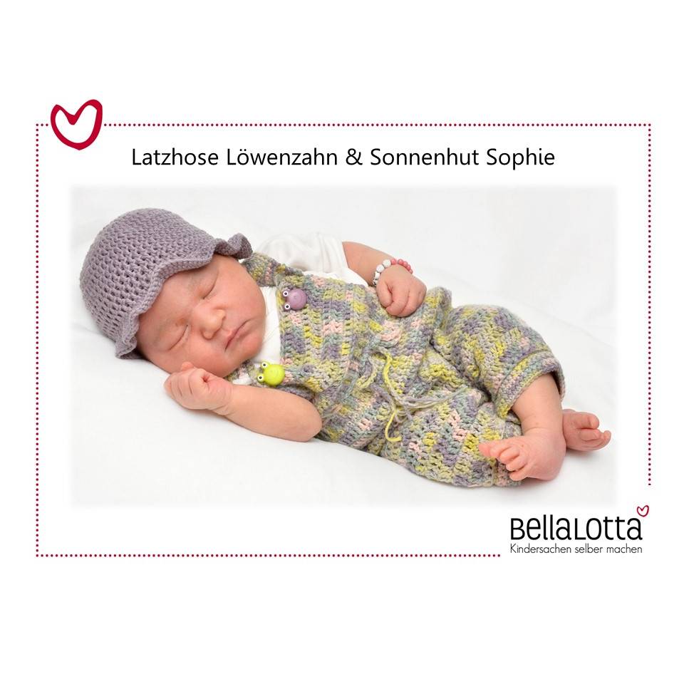 Häkelanleitung für die Babylatzhose Löwenzahn in der Größe 62/68 Bild 1