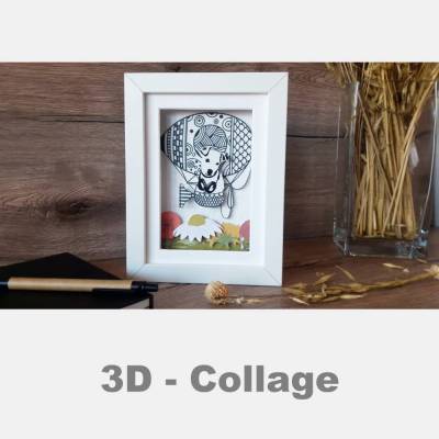 hunde bild geschenk für hundebesitzer hundefreund hund 3D gerahmt hundebild collage