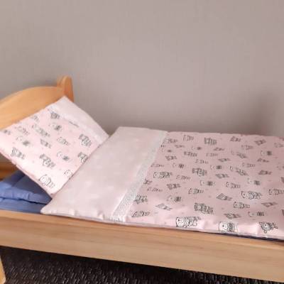 Puppenbettwäsche, Wendebettwäsche für Puppenbett Puppenwagen Puppennest in vielen Farben
