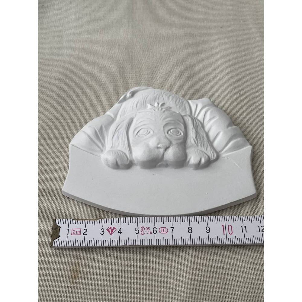 Türschild Hund - 1 Relief Namensschild ca. 10cm zum selber malen mit