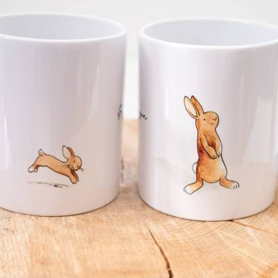 Frühstückstasse mit Hasen, Tasse Personalisierbar, Oster-Geschenk Tasse