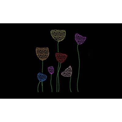 Stickdatei mit Frühlingsblumen, Blüten, Blümchen, Blumen Blumenwiese, Verzierung Kissen, Jacken, Rock, Röckchen