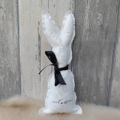 Osterhase aus Baumwollstoff weiß 