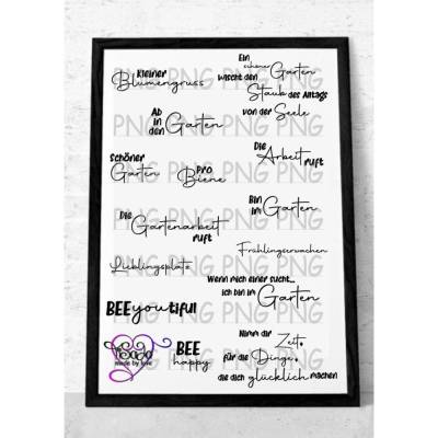 Digidatei "Frühlingsfreunde Gartensprüche", PNG, SVG
