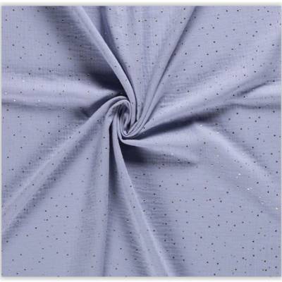 Musselin hellblau mit gold