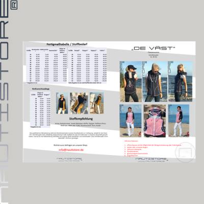 Schnittmuster * DE VÄST * Damenweste * Schnitt von Nautistore * Weste selber nähen