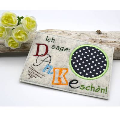 Stickdatei Danke Mug Rug Tassenteppich