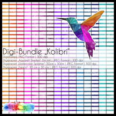 Digi-Bundle Kolibri zum drucken, sublimieren, basteln und mehr