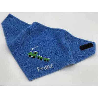 Kinder Fleece Halstuch + Motiv Eisenbahn ( #Nr.32 )  +Name