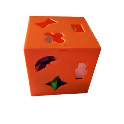 Spielzeug 80er Jahre Würfel mit verschiedenen Formen zum Einfügen