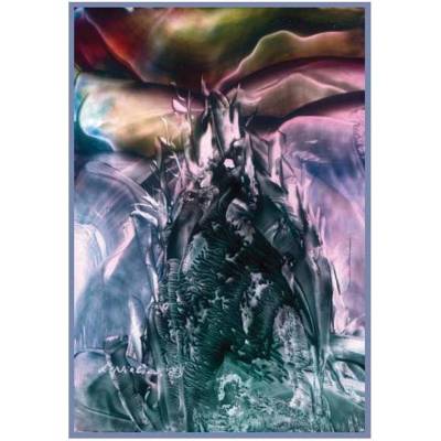 Kunst–Doppelkarte - „Eiskristalle“ - bewusst ohne Textvorgabe - Design  Ulrike Kröll.