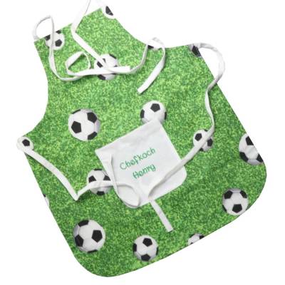 Fussball Schürze für Kinder mit Namen - Küchenschürze personalisiert - Kinderschürze Kinderküchenschürze Mädchen Junge 