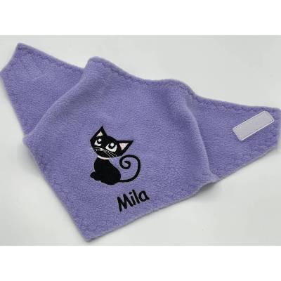Kinder Fleece Halstuch + Motiv Katze ( Nr.24 )  +Name