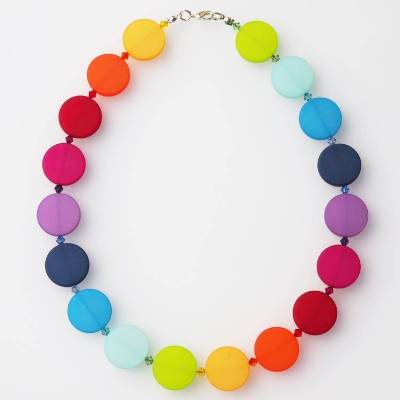 Farbenfrohe Polariskette in Regenbogenfarben - tolle Halskette mit Statement-Charakter