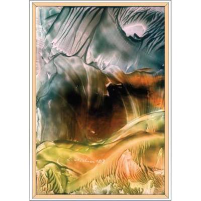 Kunst–Doppelkarte - „Höhlenlandschaft“ - bewusst ohne Textvorgabe - Design  Ulrike Kröll.