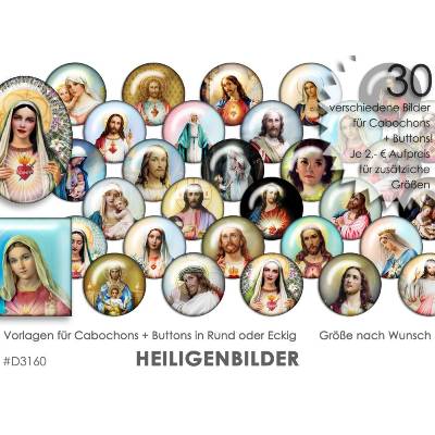 HEILIGENBILDER 30 Cabochonvorlagen Cabochon Vorlagen digital Download Buttonvorlagen Bilder für Schmuck Cabochon