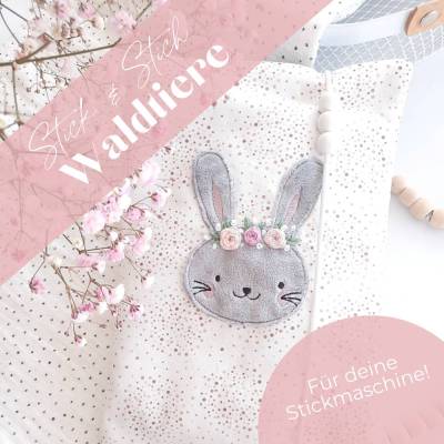 Stick & Stich Waldtiere - verbinde Stickmaschine & Handstickerei - Hase, Maus, Bär, Reh & Fuchs