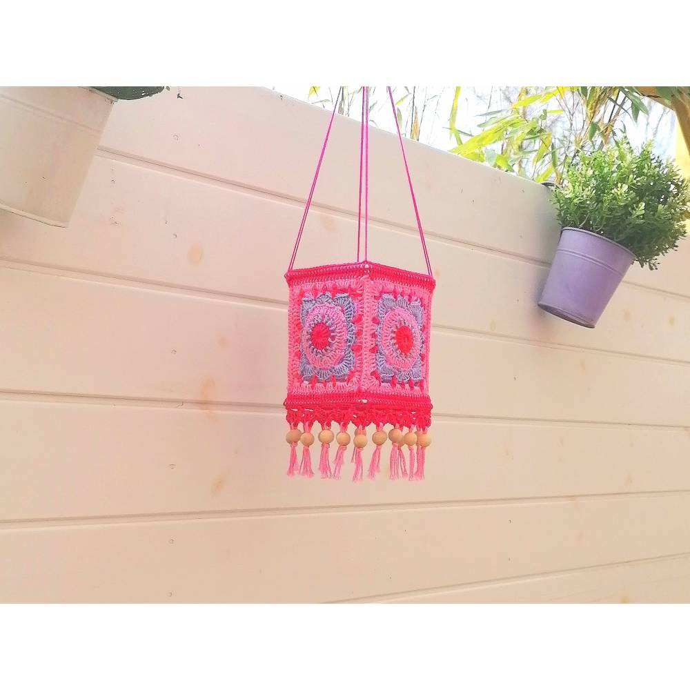 Häkelanleitung Lampion Sonnenblume im Boho Stil, Gartendekoration, Laterne, PDF Deutsch, Sommerdekoration, Lampe Bild 9