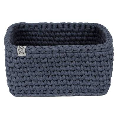 Häkelkorb für Wickeltisch Farbwahl Utensilo rechteckig mit Holzboden aus Textilgarn recycelte Baumwolle Osterkorb