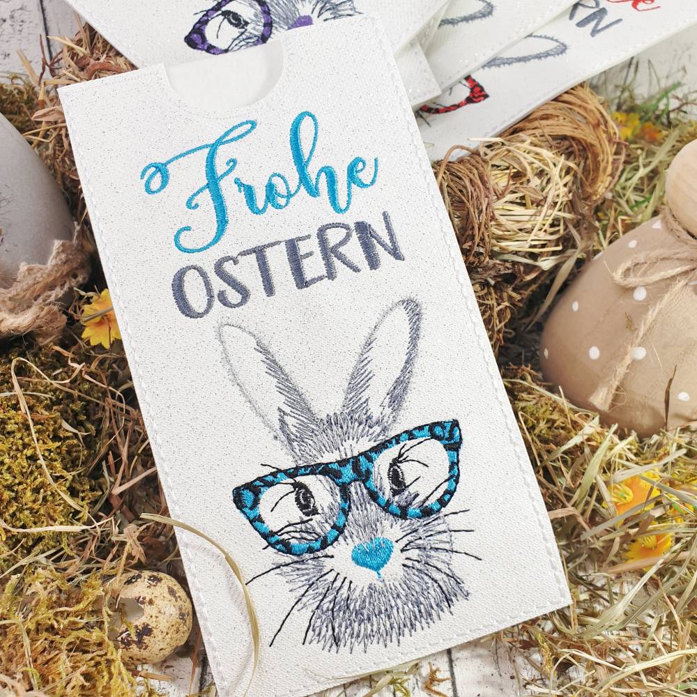 Schokoladenhülle zu Ostern aus Glitzer - Kunstleder in verschiedenen Farben Bild 5