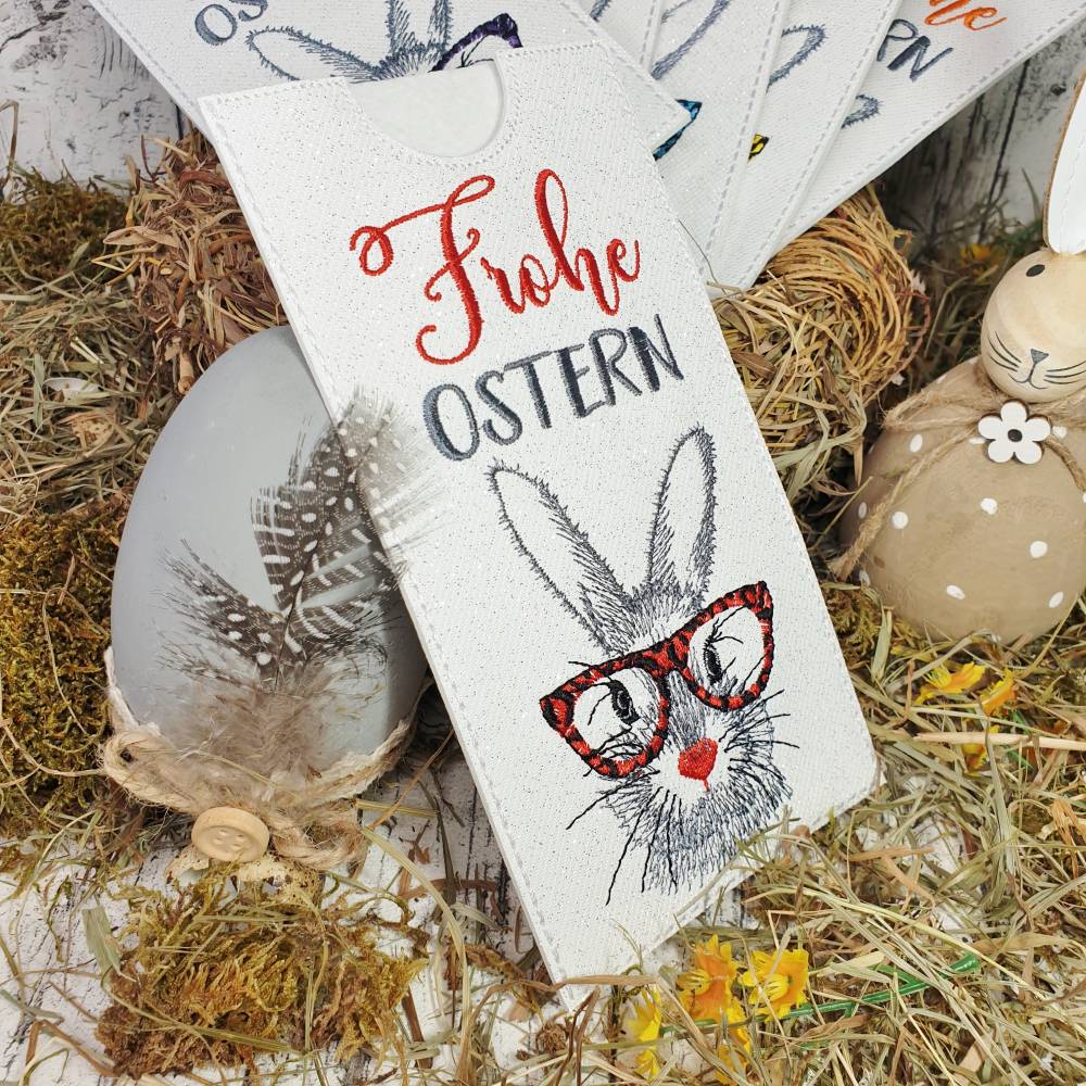 Schokoladenhülle zu Ostern aus Glitzer - Kunstleder in verschiedenen Farben Bild 8