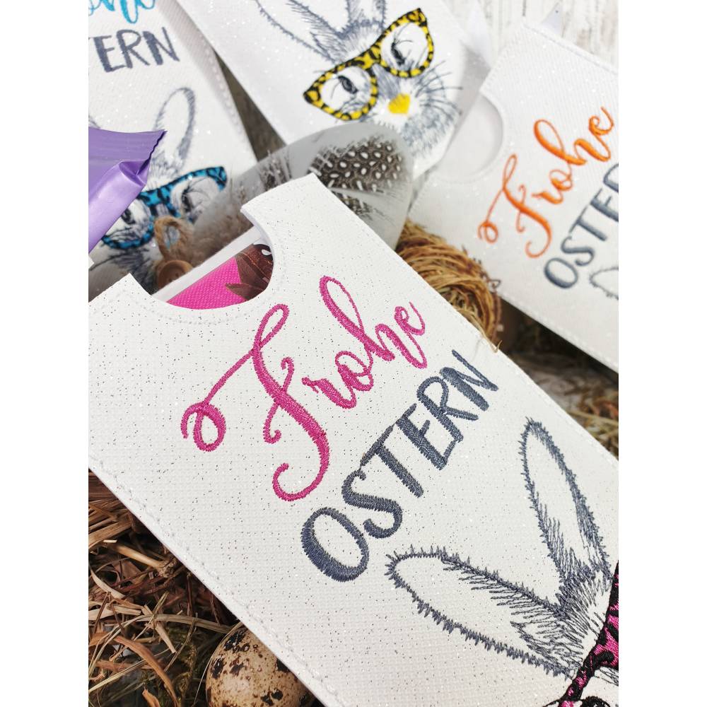 Schokoladenhülle zu Ostern aus Glitzer - Kunstleder in verschiedenen Farben Bild 9